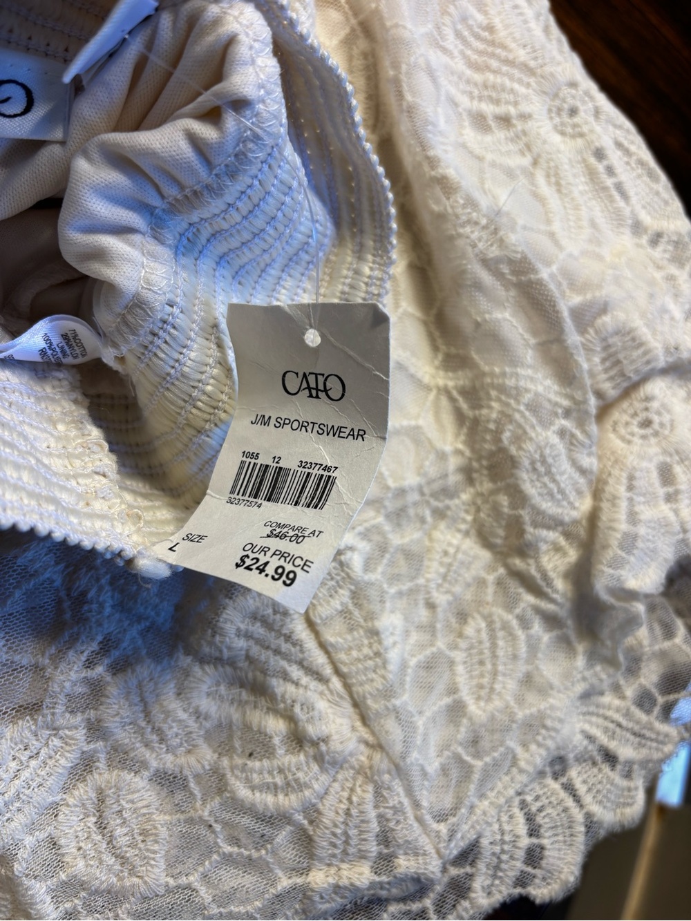 Cato White Lace Bandeau Bralette